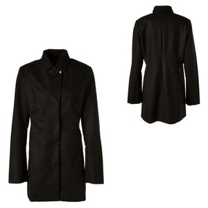 Icebreaker Coastal Merino Wool Coat Jacket Women's Sz L Black Mayfair Hip Length